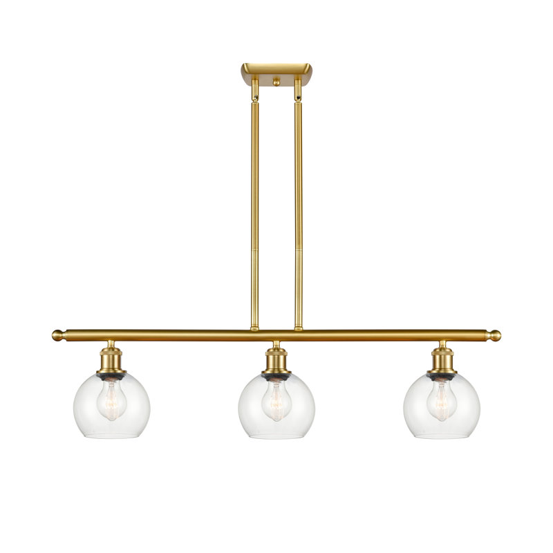 Cindi 3 - Light Kitchen Island Pendant, Clear, Polished Chrome
