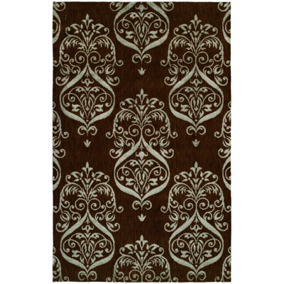 Dumraon Damask Area Rug in Brown