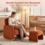 Chaise berçante en velours côtelé avec repose-pieds Rocking Chairs-1630523444