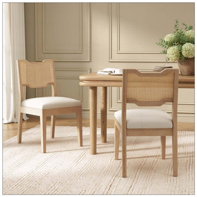 Upholstered Armless Iron Counter Stools with Natural Rattan Backrest for Kitchen Dining Island Table