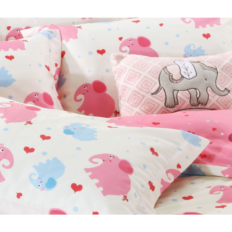 Ensemble de housse de couette réversible 3 pièces baby éléphant Enyeart, Grand