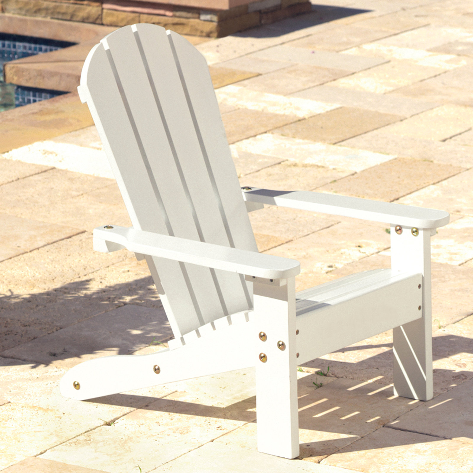 Kids Wood Outdoor Table Or Chair Outdoor Table / Chair and Ottoman, White