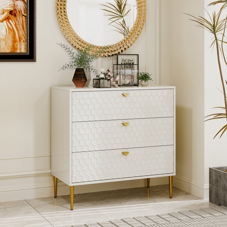 32'''' Tall 3 - Drawer Bachelor''s Chest Everly Quinn Color: White