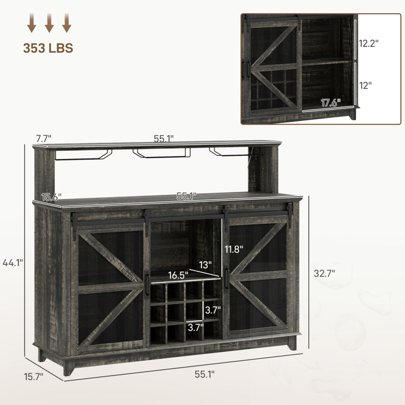 Buffet avec porte-verres et armoire à vin