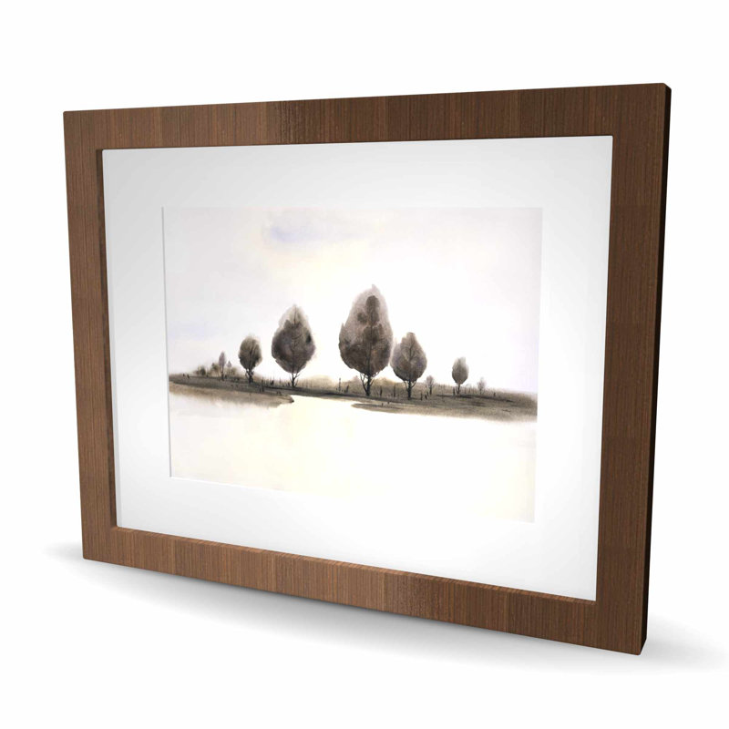 «Abstract Landscape of Trees» - reproduction matte encadrée brune