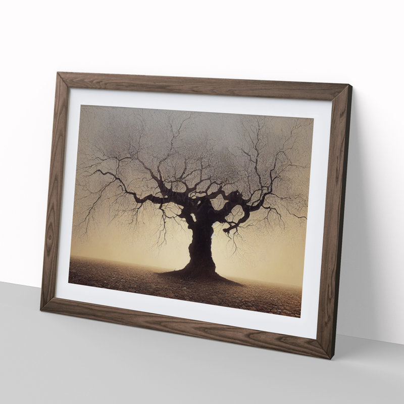 Magical Tree - Single Picture Frame Painting, Walnut, 25cm H x 34cm W x 2cm D