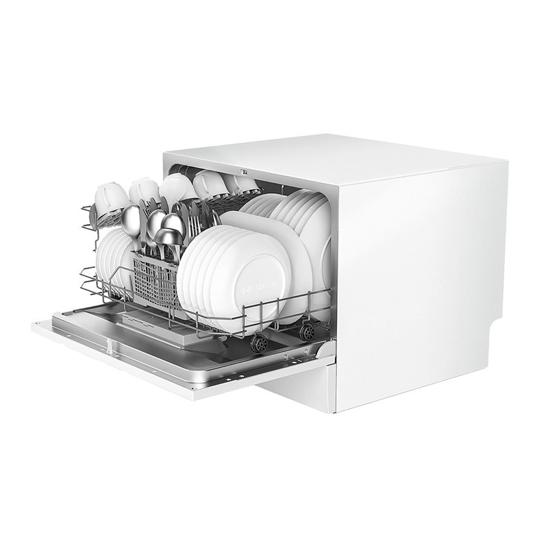 6.5L Freestanding Compact Dishwasher with LED display, White