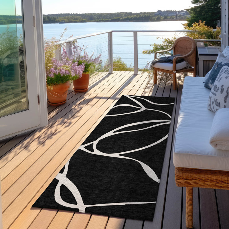 Tapis intérieur / extérieur lavable à la machine Chayden ACN999, Tapis de couloir 2 pi 3 po x 7 pi 6 po
