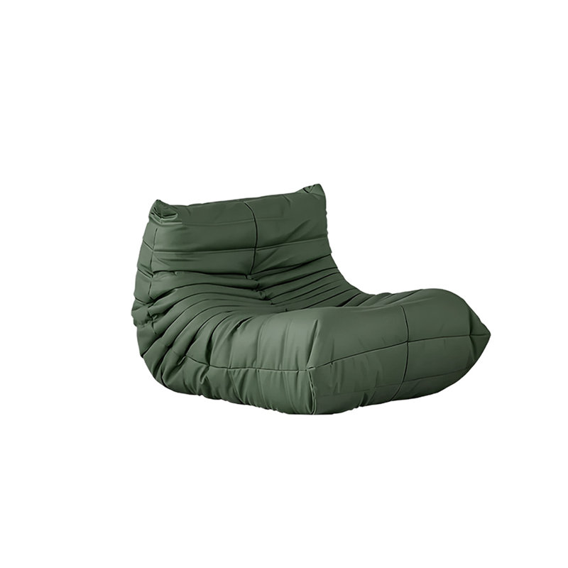 Canapé paresseux en similicuir 35,43 po vert foncé, Similicuir vert foncé