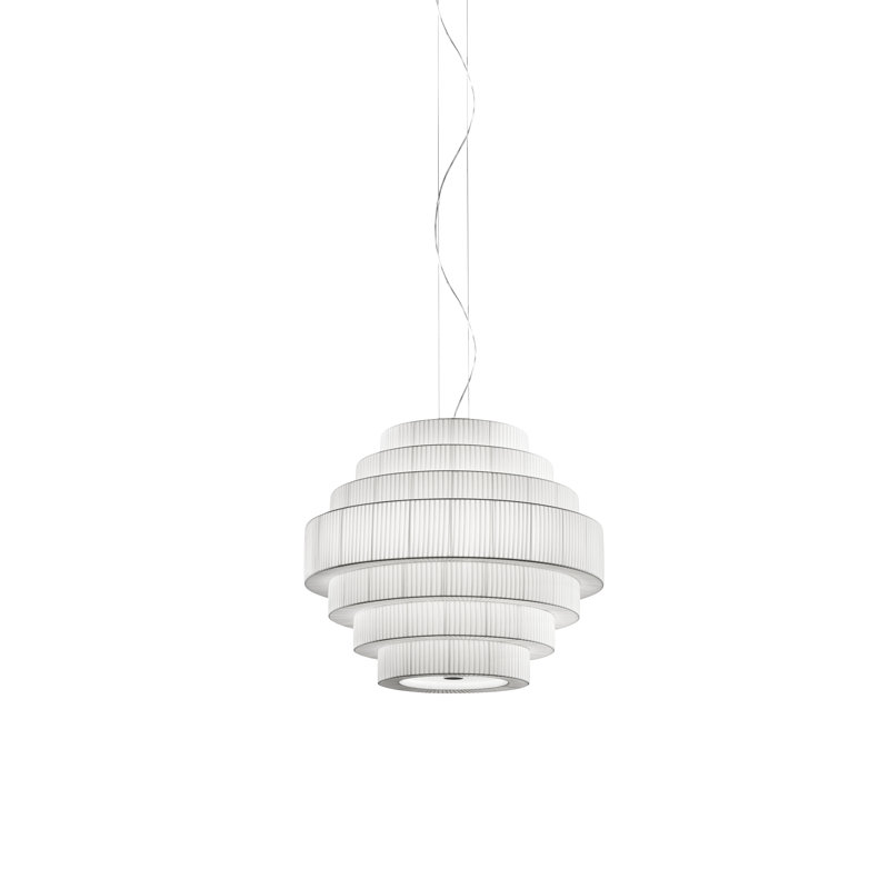Mos 3-Light Novelty Chandelier, White Translucent Ribbon