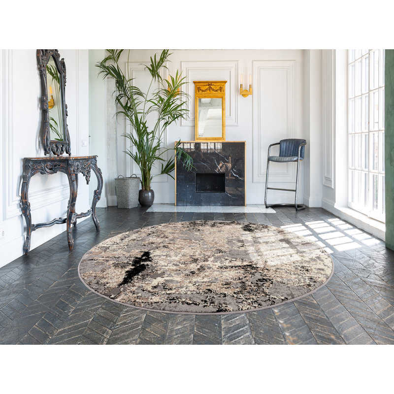 Colegrove Shaggy Grey Rug, Round 200cm