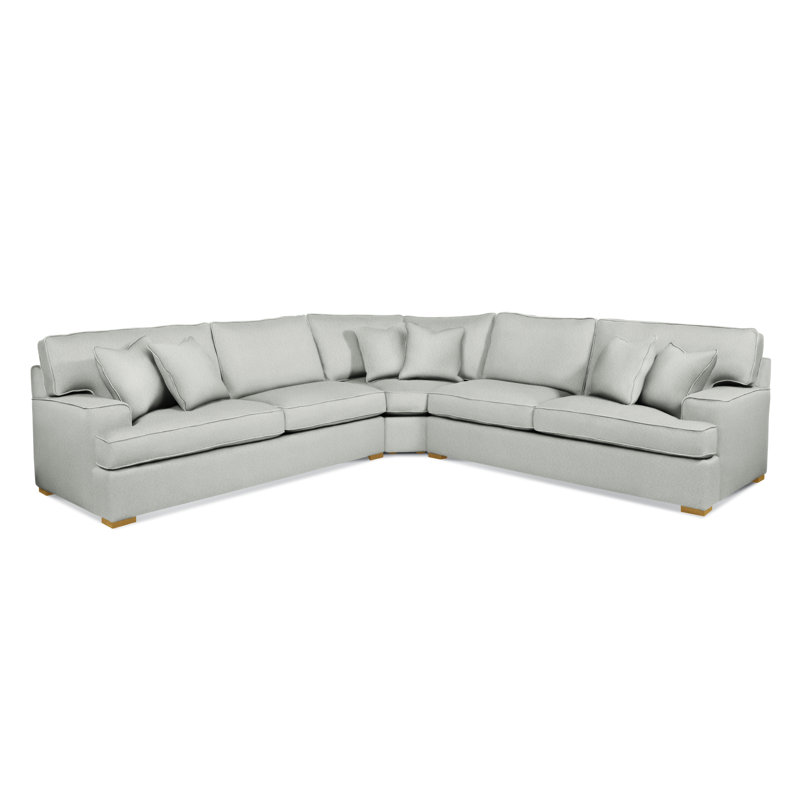 Sadie 3-Piece Upholstered Sectional, Honey Finish, Mulberry Solid; 0812-13
