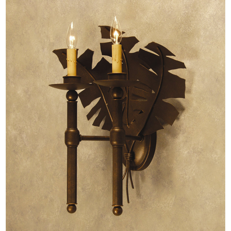 Applique murale 2 lumières Kassia, Bronze français, Pas d'ombre