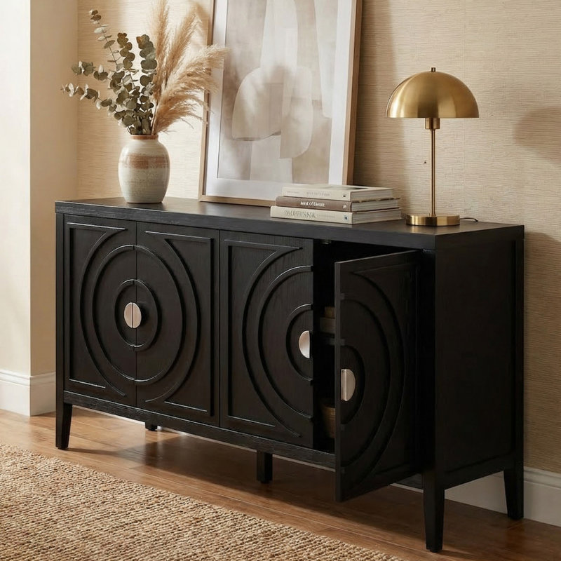 Console de 60 po pour le couloir, Noir
