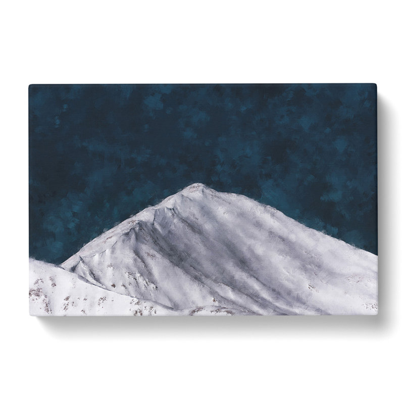 Snow Covered Mountain Ridge Painting - Wrapped Canvas Print, 60cm H x 91cm W x 3cm D