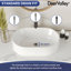 DeerValley 357mm x 555mm Ceramic Oval Countertop Basin White Bathroom Above-Counter Sink Vessel Sink
