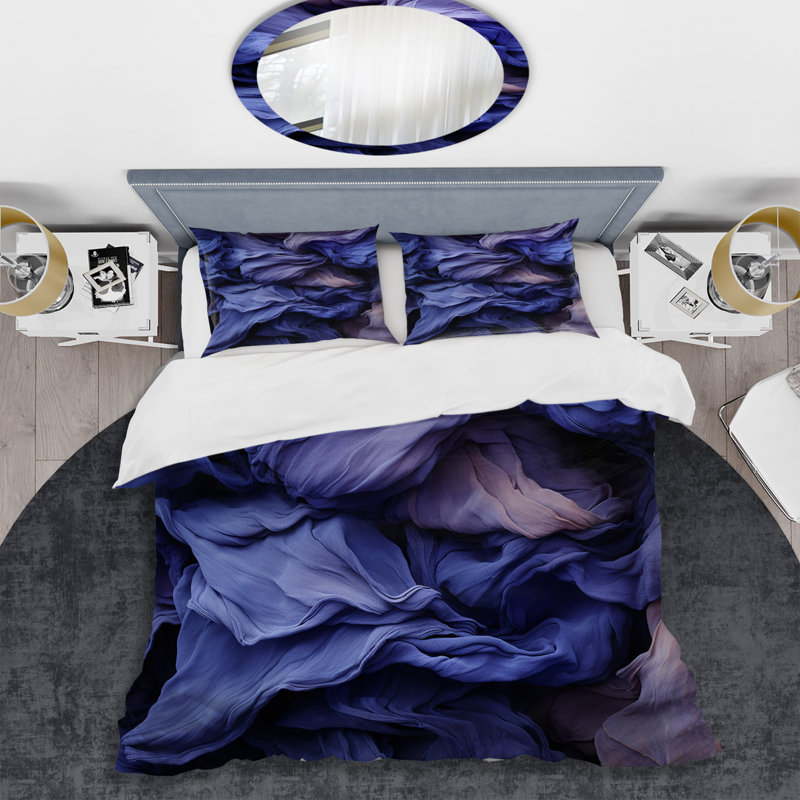 Ensemble de housse de couette Silk Abstract Fractal, Housse de couette pour grand lit