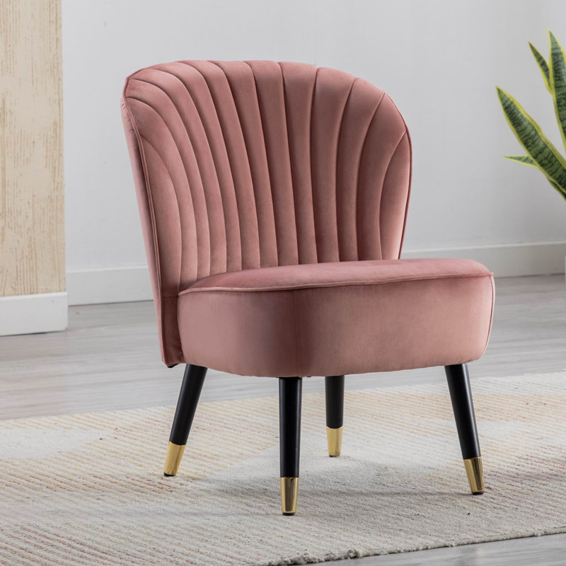 Elyria Velvet Side Chair, Pink