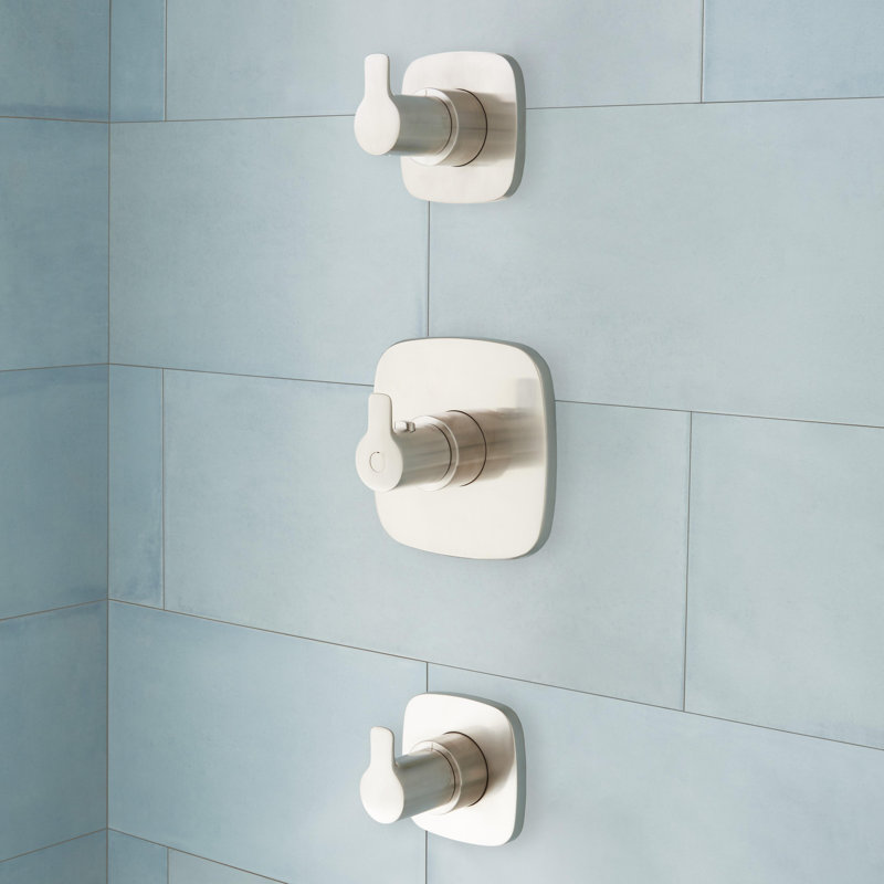 Arin Thermostatic Shower System with Hand Shower & 6 Body Sprays, Brushed Nickel