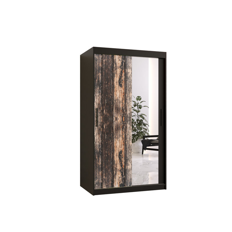 Feaster 1 Door Wardrobe, 200cm H x 100cm W x 62cm D, Black