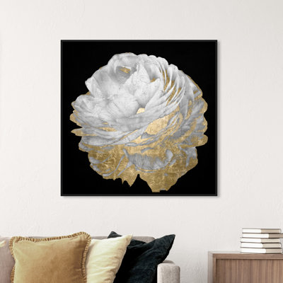 Floral and Botanical Glam Gold and Light Floral - Reproduction d'art graphique sur toile tendue