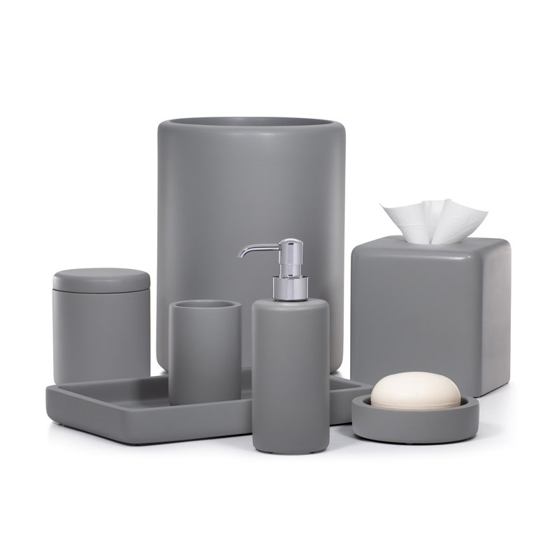 Domus Smoke Matte Soap / Lotion Dispenser, Satin Chrome