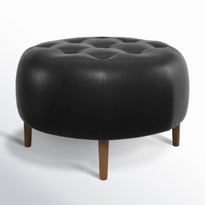Geo Leather Ottoman
