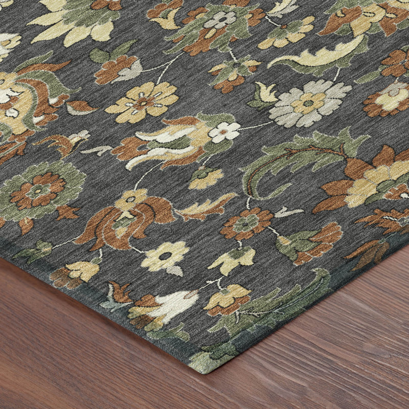 Machine Washable Indoor/Outdoor Chantille ACN2473 Global Rug, Charcoal, 2'6" x 3'10"