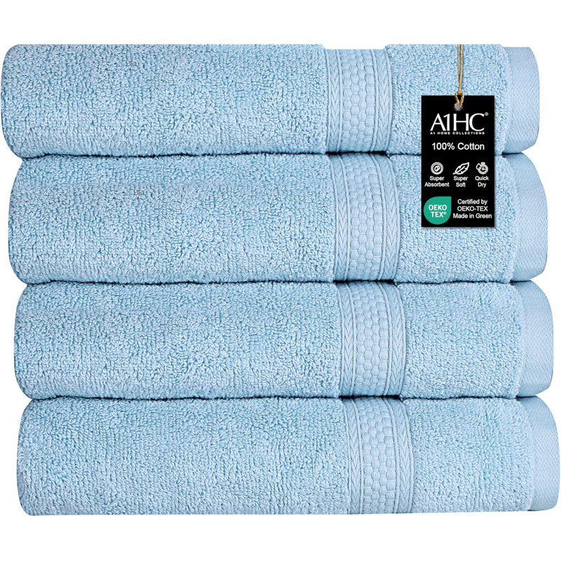 Tolna - Ensemble de serviettes de bain de qualité supérieure ultra-absorbant à séchage rapide, très absorbant, Bleu Chambray