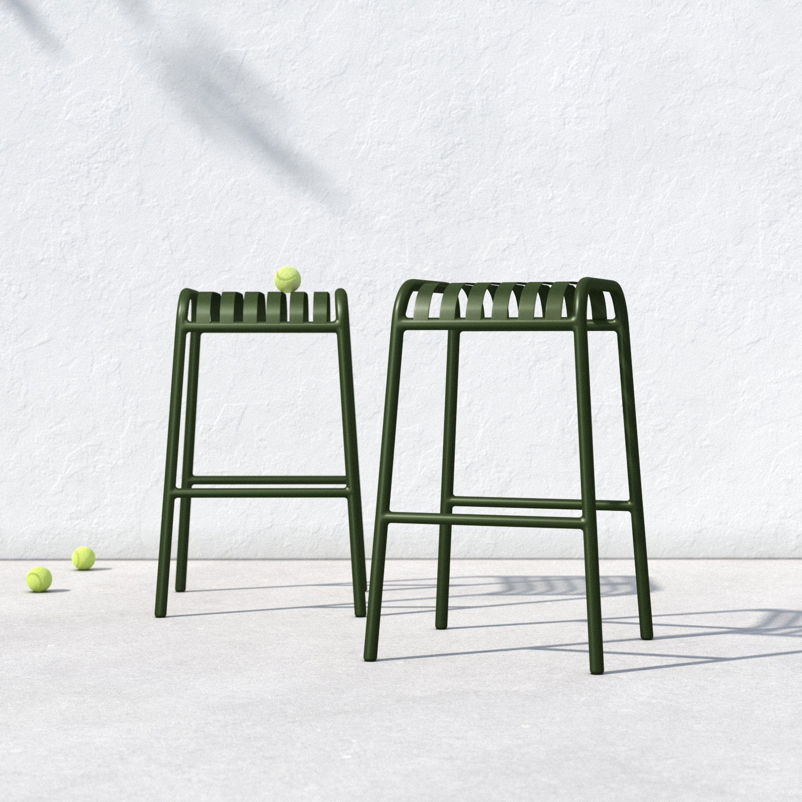 Abra 29.7'' Backless Outdoor Bar Stool, Dark Green