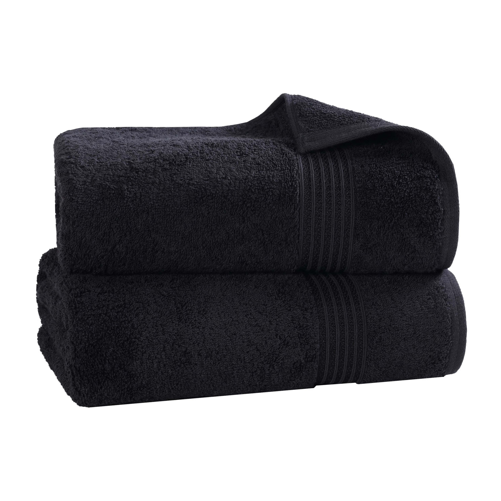 Oleg Egyptian Cotton Bath Sheet Set, Black, Bath Sheets - 2 Pack