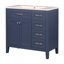 Meuble-lavabo 36 po avec lavabo, armoire de salle de bain bleue avec tiroirs, structure solide et panneau de fibres à densité moyenne