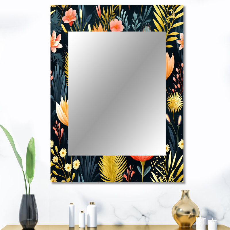 Motif côtier vibrant de bord de mer botanique, 40 po x 30 po