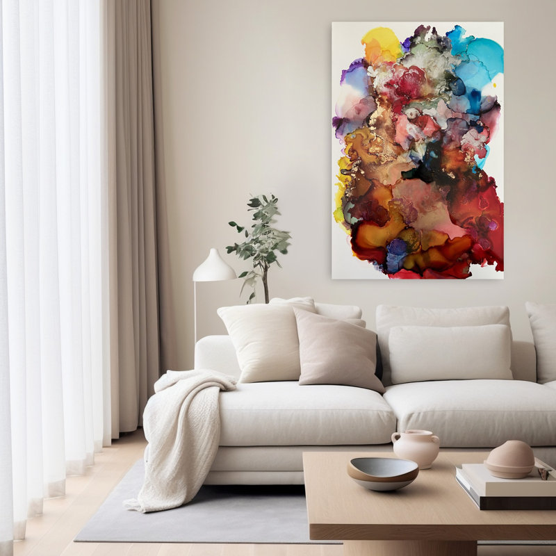 Art mural moderne contemporain abstrait Blooms IV, H 60 po x l 40 po