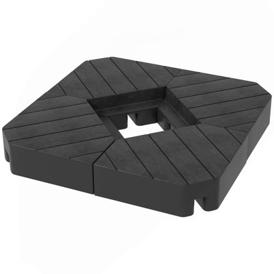 Ensemble de poids de base en porte-à-faux 4 pièces pour parasol, poids de parapluie extérieur décalé pour porte-parapluies, 132 lb. Capacité d'eau ou 176 lb Capacité sable, noir