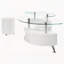 Ensemble de table basse et tabourets 3 pièces blanc ultrabrillant