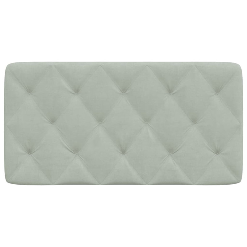 Coussin de tête de lit vidaXL gris clair en velours de 100 cm Piran, Gris clair