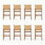 Ensemble de 8 chaises d'appoint à dossier beige et brun noisette-1601522755