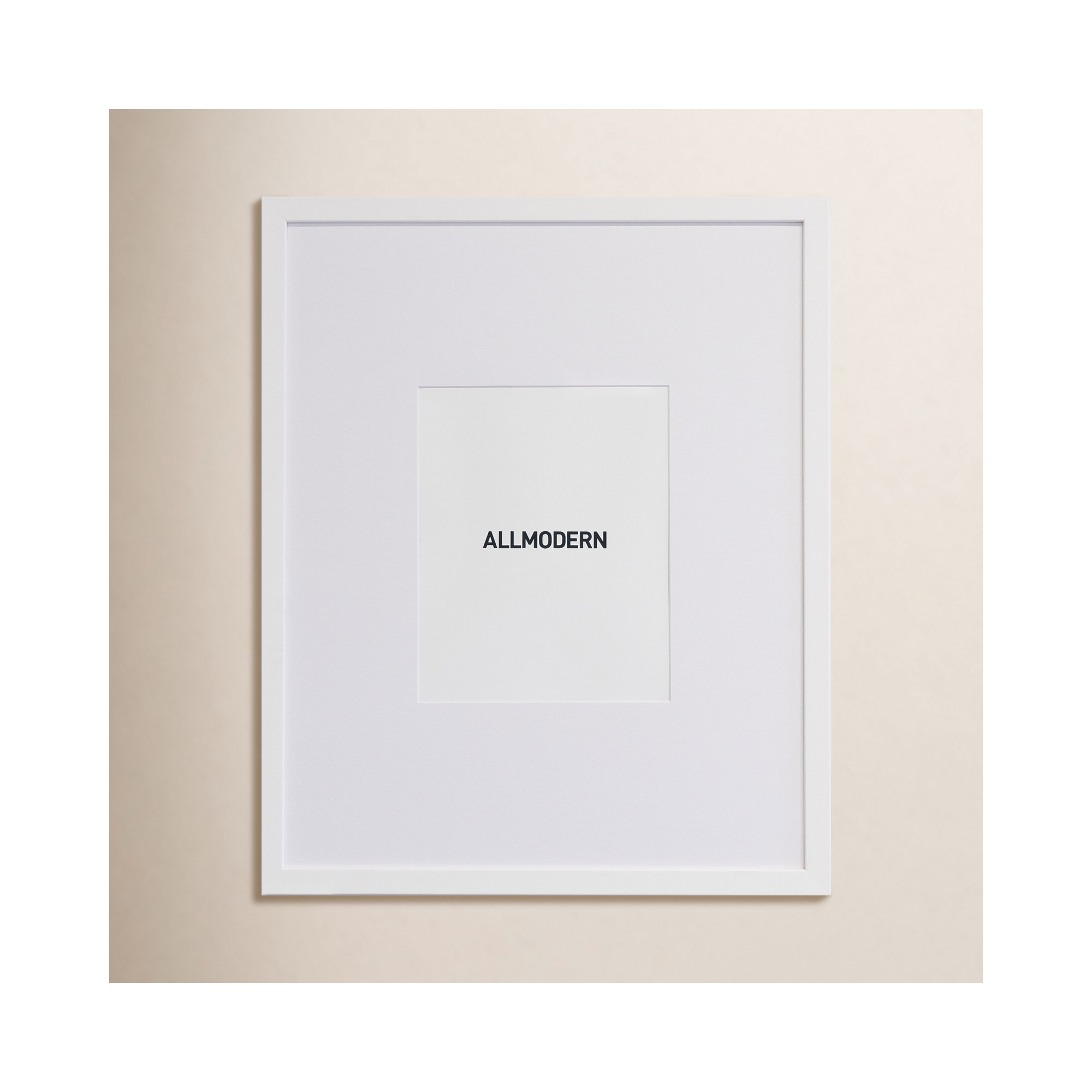 Capullo Wood Matte Picture Frame with Mat, 18" x 24", White, 24" x 30"