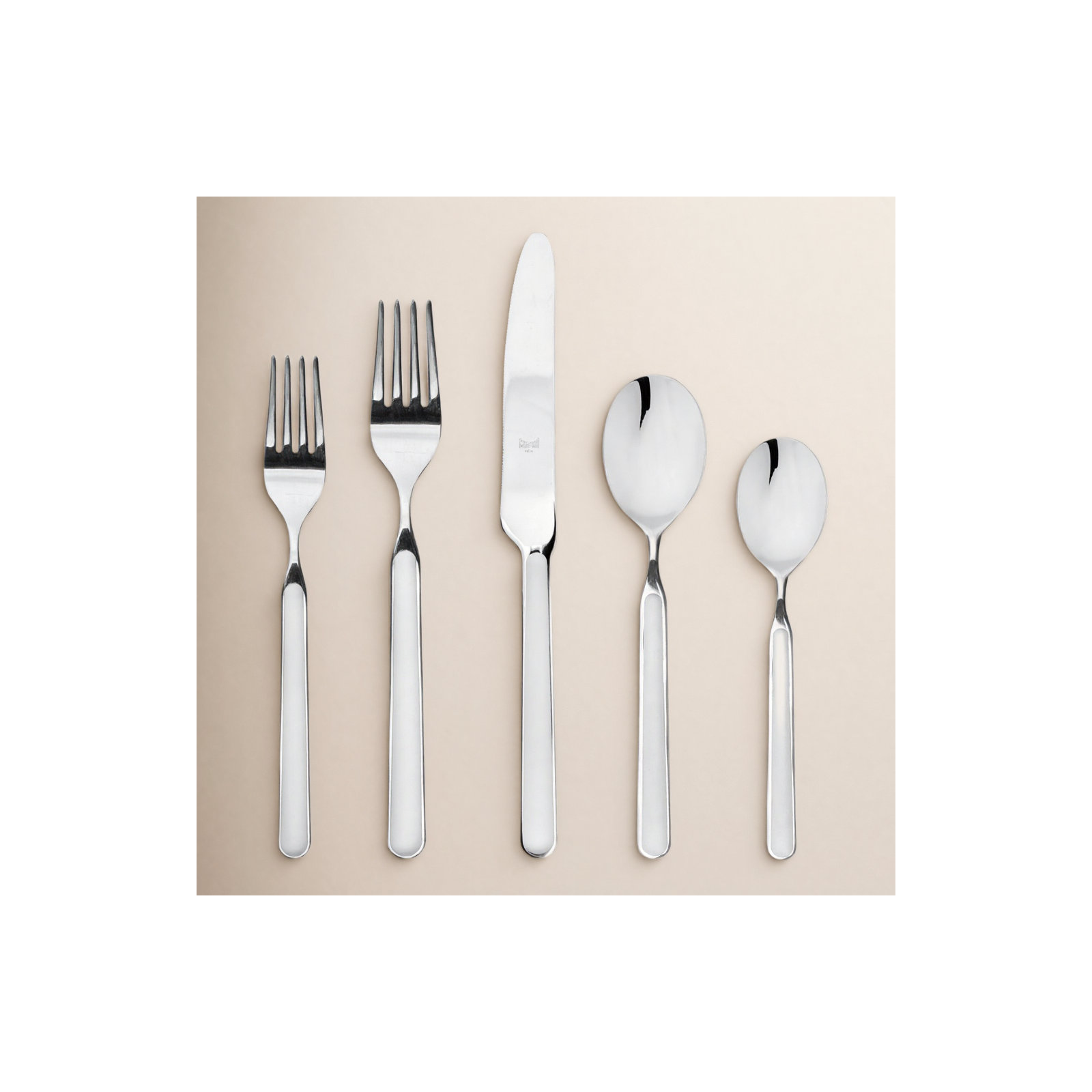 Fantasia Stainless Steel Flatware Set of 20 - Service for 4, Porcelain