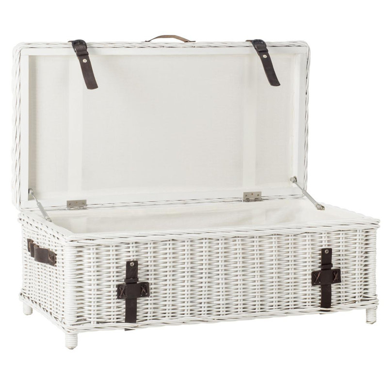 Sedona Wicker Trunk, White