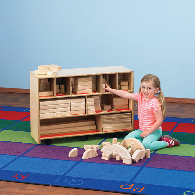 9 Compartment Manufactured Wood Shelving Unit
