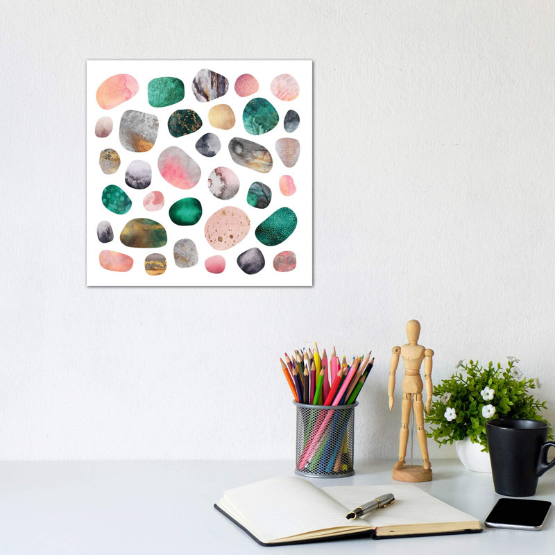 Pretty Pebbles by Elisabeth Fredriksson - Print on Canvas, 30.48 cm H x 30.48 cm W, Wrapped Canvas