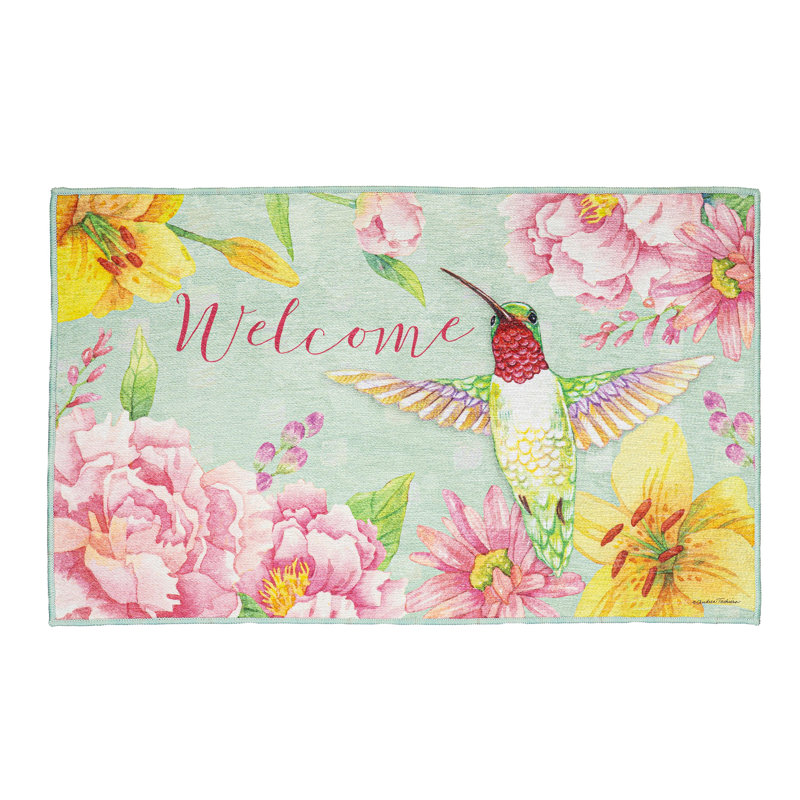 Tapis intérieur / extérieur lavable Welcome Hummingbird