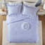 Ensemble de literie bleu romantique, édredon en microfibre douce pour chambre à coucher confortable