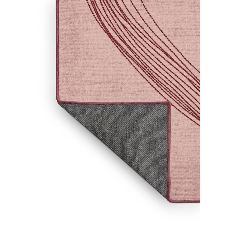 Soft Plush Everitt Valentines Modern & Contemporary Abstract Area Rug in Pink – Rose Binding, 8x10