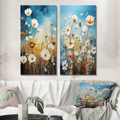 " Meadow Pointillism " 2 - Pieces