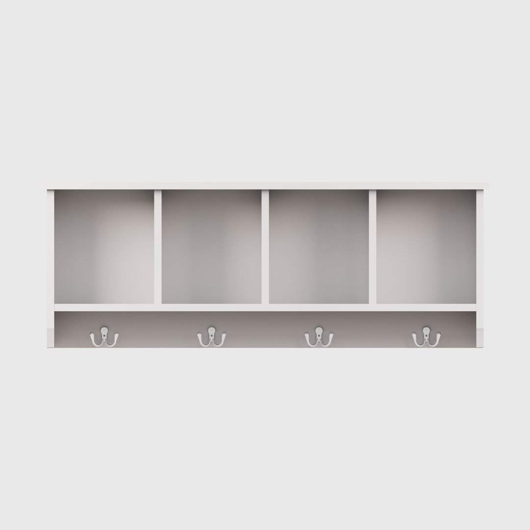 Kennedy 4 - Hook Wall Mounted Coat Rack with Storage