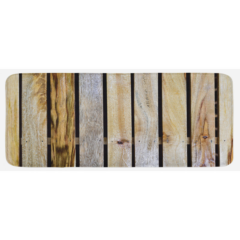 Milana Rustic Country Timber Fence Kitchen Mat