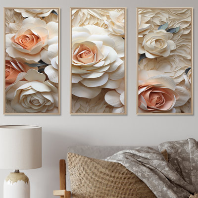 Ensemble de salon Minimalisme Beige Roses Passion - Roses